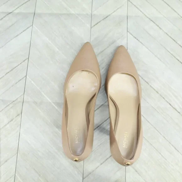 Michael Kors Tan Leather Pointed Toe Stiletto Heels Dress Pumps 8 M - Picture 6 of 9